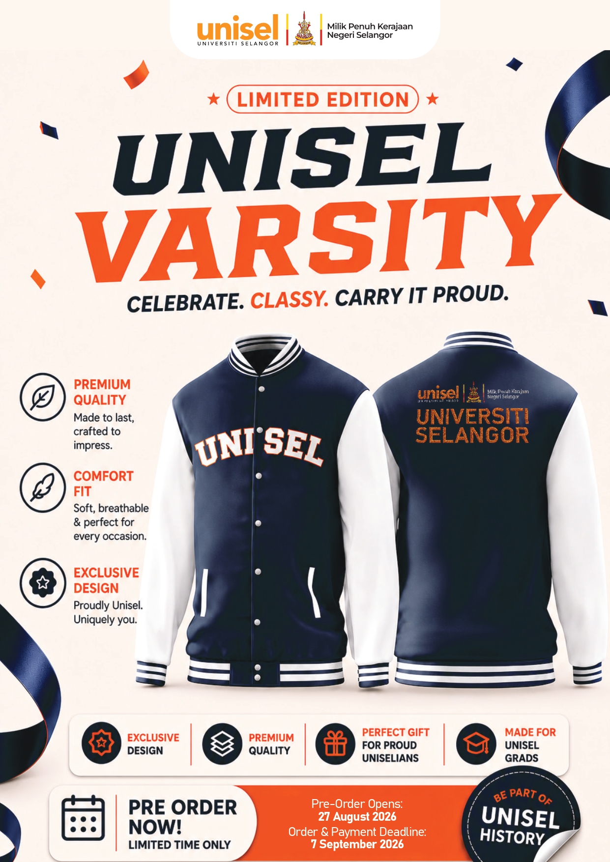 UNISEL Merchandise - Varsity Jacket